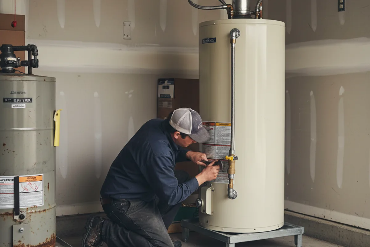 Water heater and shutoff valve replacement in Hickory Plains
