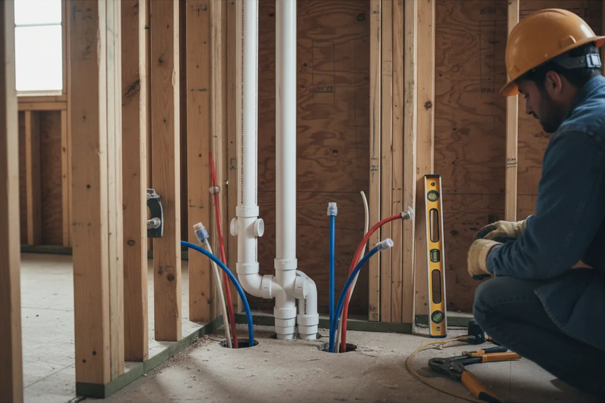 Drain and supply rough-in during Drain Cleaning in Hickory Plains